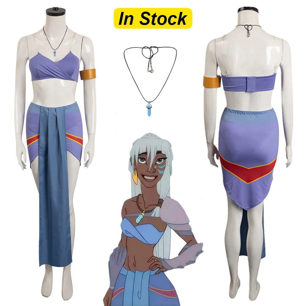 Fancy Princess Kida Cosplay Sexy Suits For Women 2001 Cartoon Movie Atlantis Costume Woman Fantasy Fancy Dress Up Party Cloth