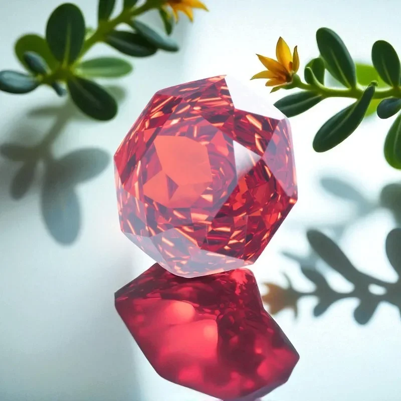 

Special Rose Cut Octagon Shape Cubic Zirconia Stones Chinese Red Loose Gemstone For Earrings Pendant Jewelry Diy Making