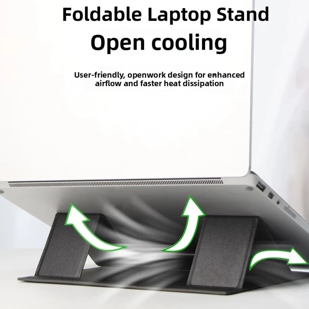 Foldable Laptop Stand Height Adjustable Ultra-thin Laptop Holder Support Invisible Design Non-slip Laptop Cooling Bracket Oudoor