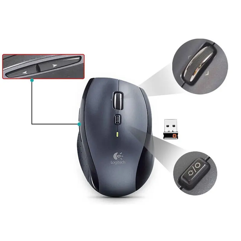 Logitech M705 Laser Wireless Mouse Support Official Verification with 2.4GHz Wireless 1000dpi for Windows 10/8/7