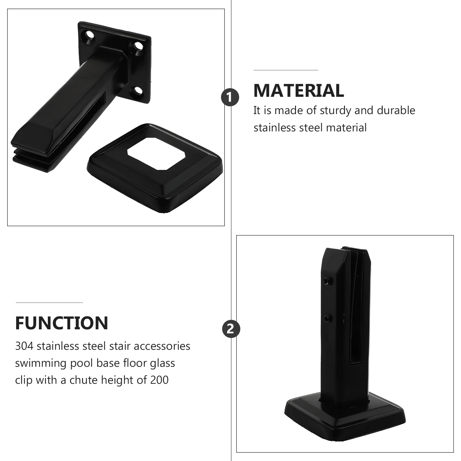 

1Pcs Stainless Steel Glass Clip Heavy Duty Corrosion Resistant Smooth Finish Easy to Install Glass Holding Bracket for Secure