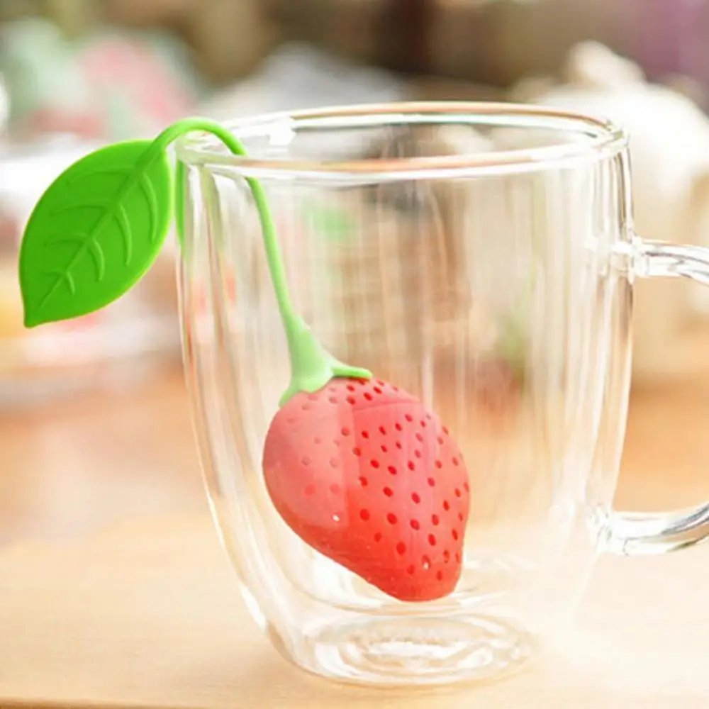 Creative Tea Infuser Ball Silicone Teaware Tea Leaf Strainer Diffuser Teapot Tool Strawberry Shape Bag Teabag Kitchen Accessory