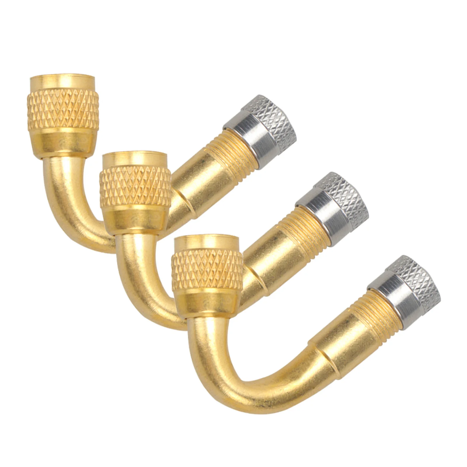 

3pcs Valve Extension Adapter Copper Stem Extender Tire Valve Extension 45 Degree for Motorcycle Pump Curved Design Durable
