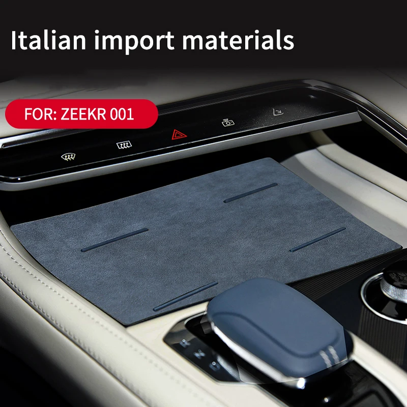 

For ZEEKR 001 2021 2022 2023, A lcan tara Door Slot Mats Car Central Cup Holder Anti-Slip Coasters Groove Pad Car Accessories