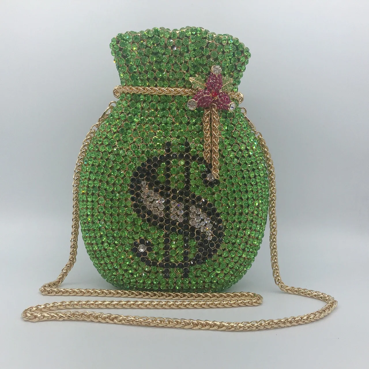 

Diamond-encrusted Dinner Three-dimensional Money Bag Women's Bag Banquet Diamond Clutch Chain Shoulder Bag Bolsas Diseñador Lujo