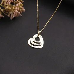 Personalised Heart Necklace Carved Multiple Name Family Stainless Steel Necklace Customize Jewelry Birthday Gift For Mom