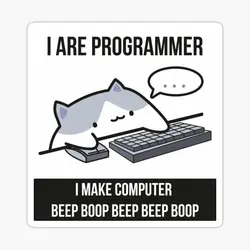 I are programmer (cat programmer) Sticker Sticker for Laptop Decor Bedroom Car Cute Cartoon Art Fashionable Public Suitcase