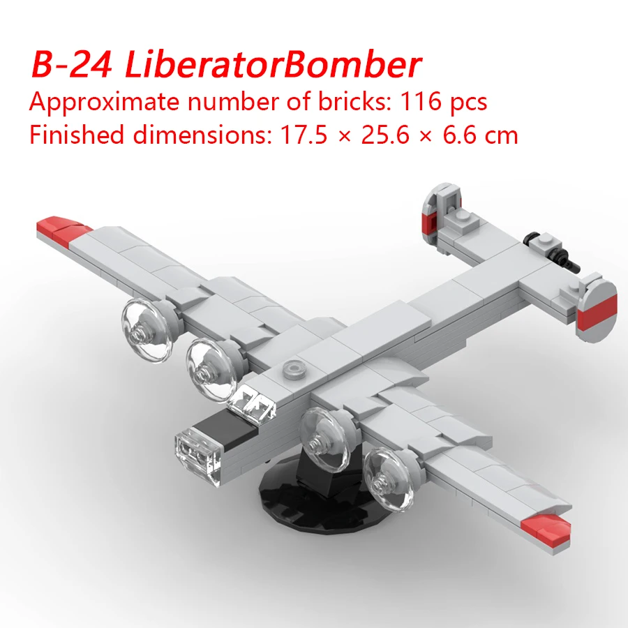 LiberatorBomber MOC Building Blocks B-24 Liberator Bomber a lungo raggio Serie militare Modello di aereo Giocattolo di assemblaggio per ragazzi