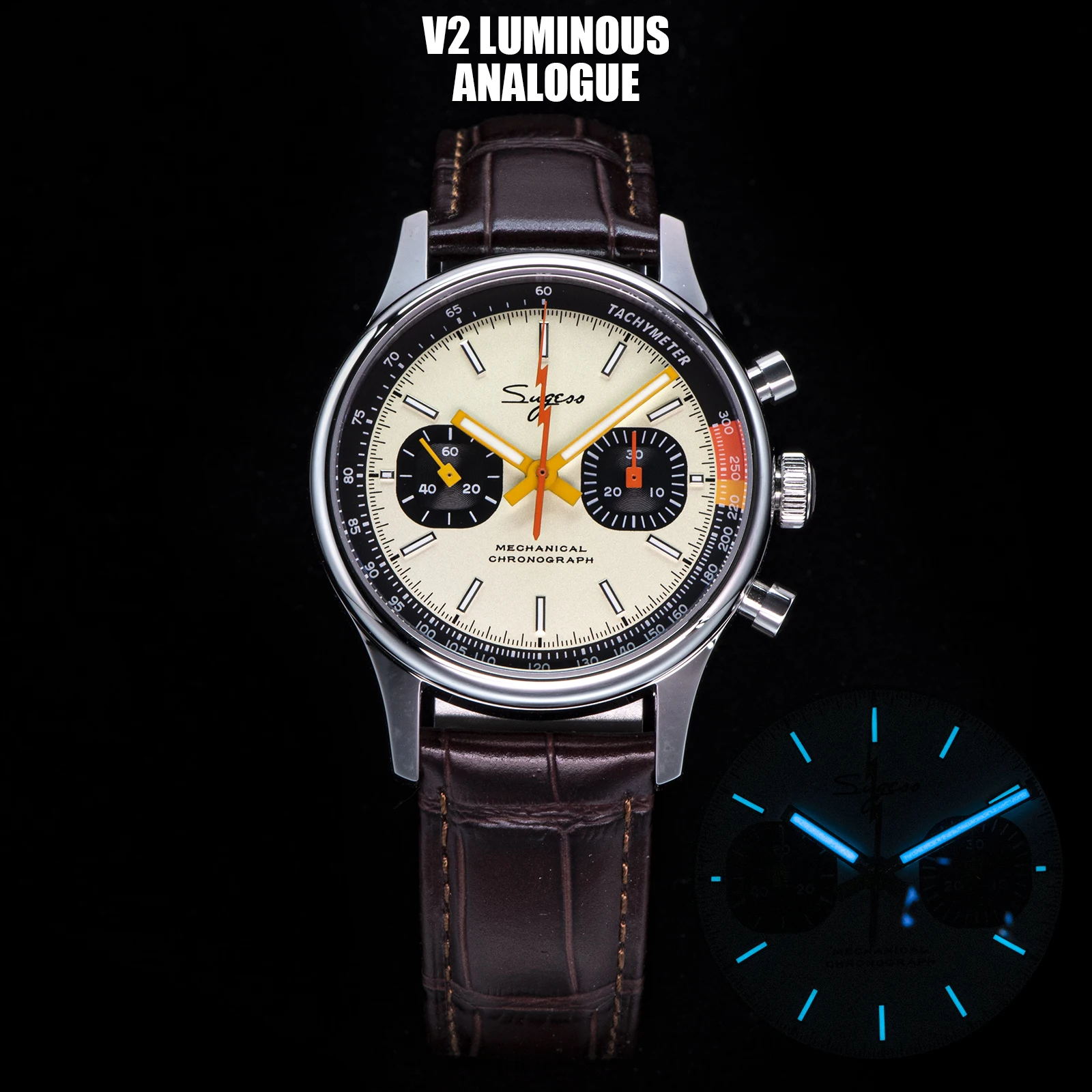 Sugess Pilot Mechanical Watch for Tianjin ST19 Chronograph