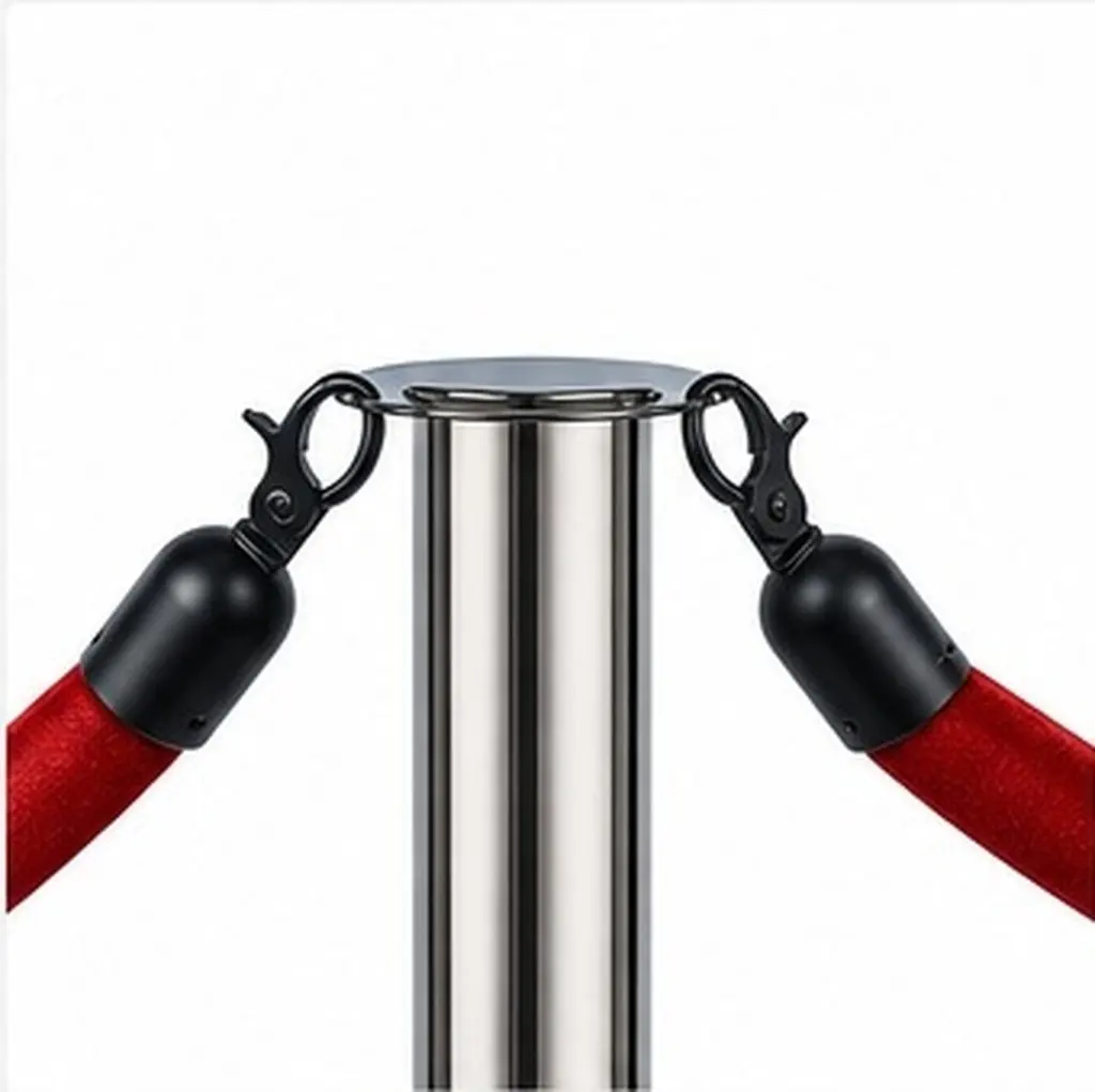 4Pcs Rope End Hook Zinc Alloy Secure Barrier Rope Heavy Duty Cord End Clamp for Stanchion Crowd Control