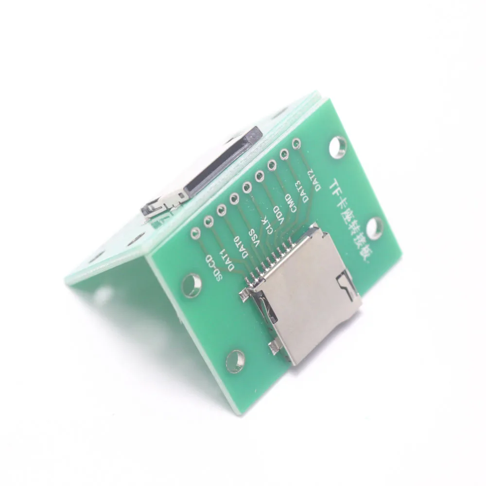 2pcs 9P TF Slot Welding Type SD Socket with 2.54mm PCBBoard Self-Spring Micro SD Connector Card Slot