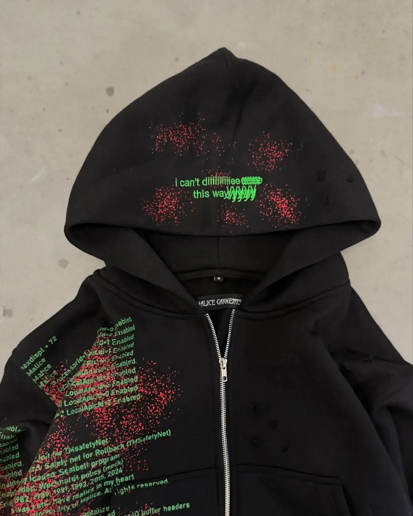 Harajuku Casual Code Print Hoodies Women Grunge Streetwear Sweatshirt Y2k Clothes Gore Tops Goth Oversized Hoodie Men Clothing