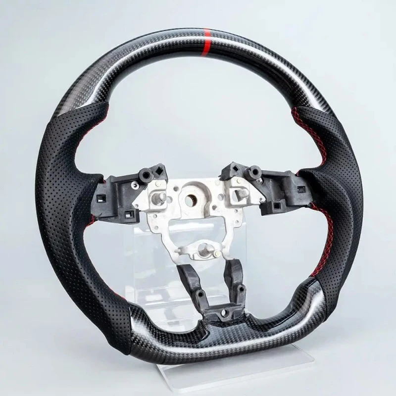 

MX-5 Miata 2016-2023 Carbon Fiber Leather Sports Steering Wheel 3 Spokes 35mm/40mm Grip Sizes Black