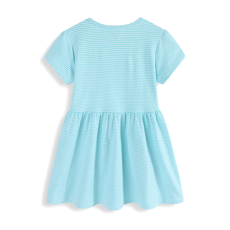 Little maven Children's Clothing Summer 2026 New Kids Clothes Cartoon Giraffe Striped Dress Cotton Vestidos for Kids 2-7 Years