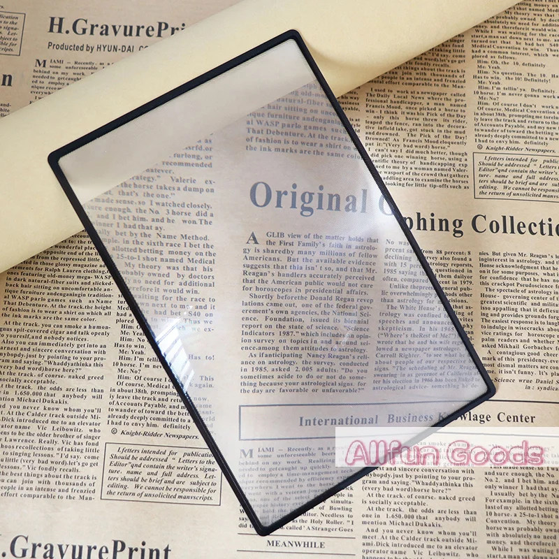 Magnifying Glass A5 Full Page Large Sheet Magnifier Magnifying Glass Book Page Magnification 3X Ultra-thin Magnifier Loupe