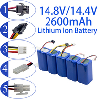 New 18650 14.8V/14.4V 2600mAh Lithium Ion Battery Pack,For ILIFE A4 A4s V7 A6 V7s Robot Vacuum Cleaner Rechargeable Battery Etc