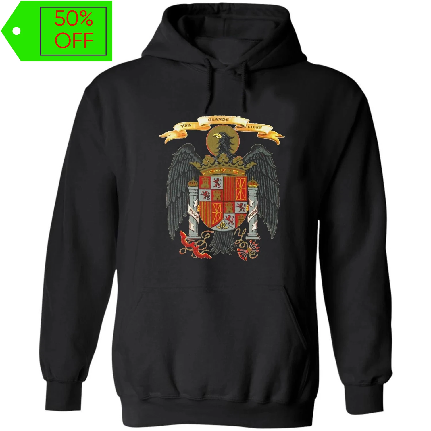 

Vintage Francisco Spanish Imperial Eagle Coat of Arms Pullover Hoodie New 100% Cotton Casual Mens Sweatshirts Fashion Streetwear