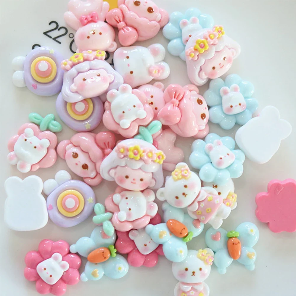 10PCS Shiny Butterfly Girl Series Miniature Flat Back Resin Cabochons For Hairpin Scrapbooking DIY Home Decor Craft Accessories