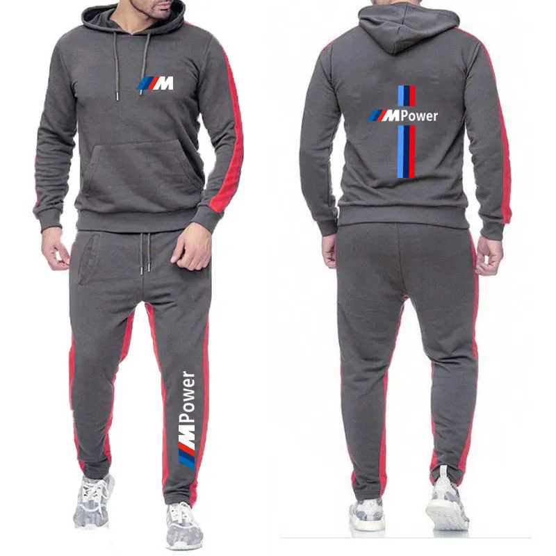 2025 BMW Limited New Brand Men's Autumn and Winter Hoodie Sets Casual Sports Shirt Track Suit  Super Car Sportswear+Jogging Pant