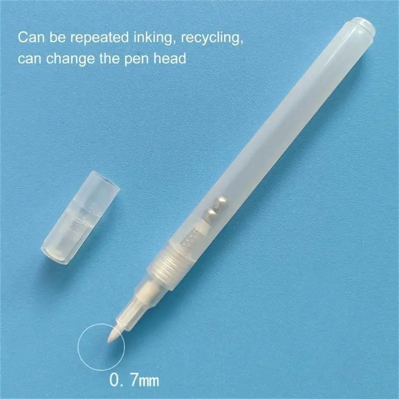 

2Pcs Refillable Empty Paint Pen Empty Marker Flat or Round Tip Empty Pen For Painting on Fabric Canvas Wall Glass