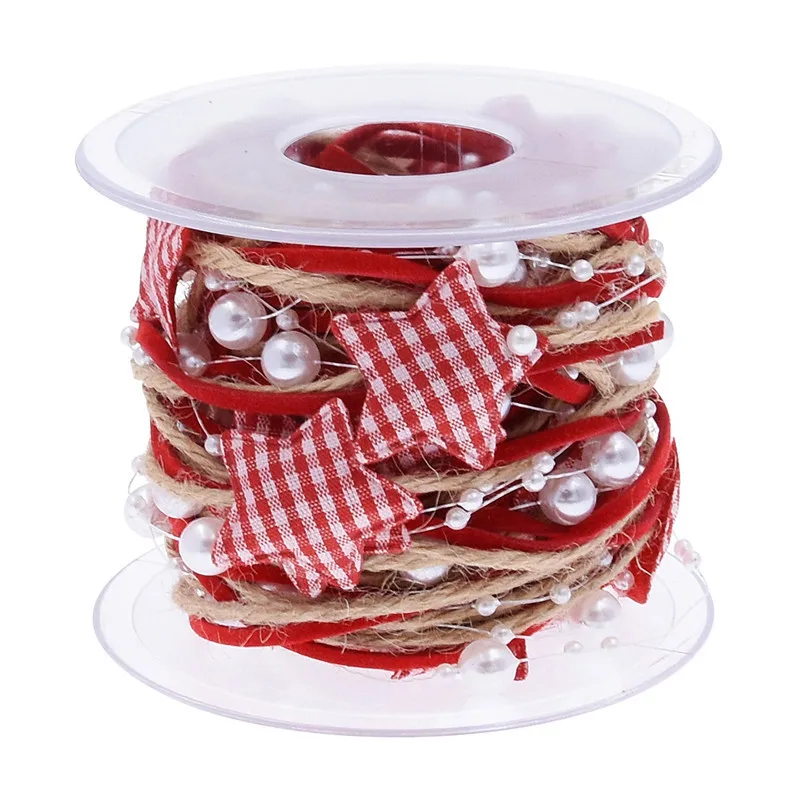 1/2 متر عيد الميلاد الشريط الديكور ستار سلسلة من الخرز الشريط شجرة عيد الميلاد زخرفة DIY بها بنفسك هدية الكريسماس صندوق التعبئة والتغليف 2023 السنة الجديدة ناتال