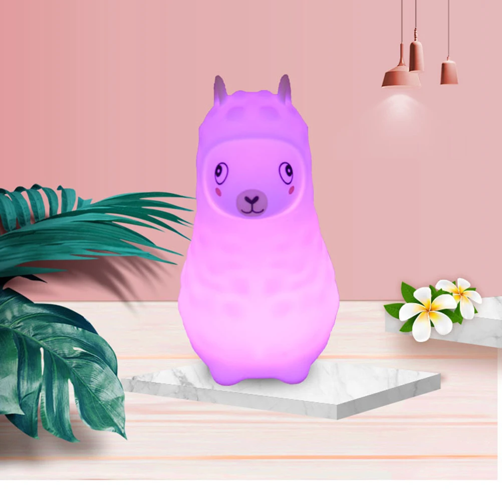 

Alpaca Night LED Lamp for Bedroom Bathroom Rechargeable Table Led Light Night Light Lamp Cute Shape Decor Gift