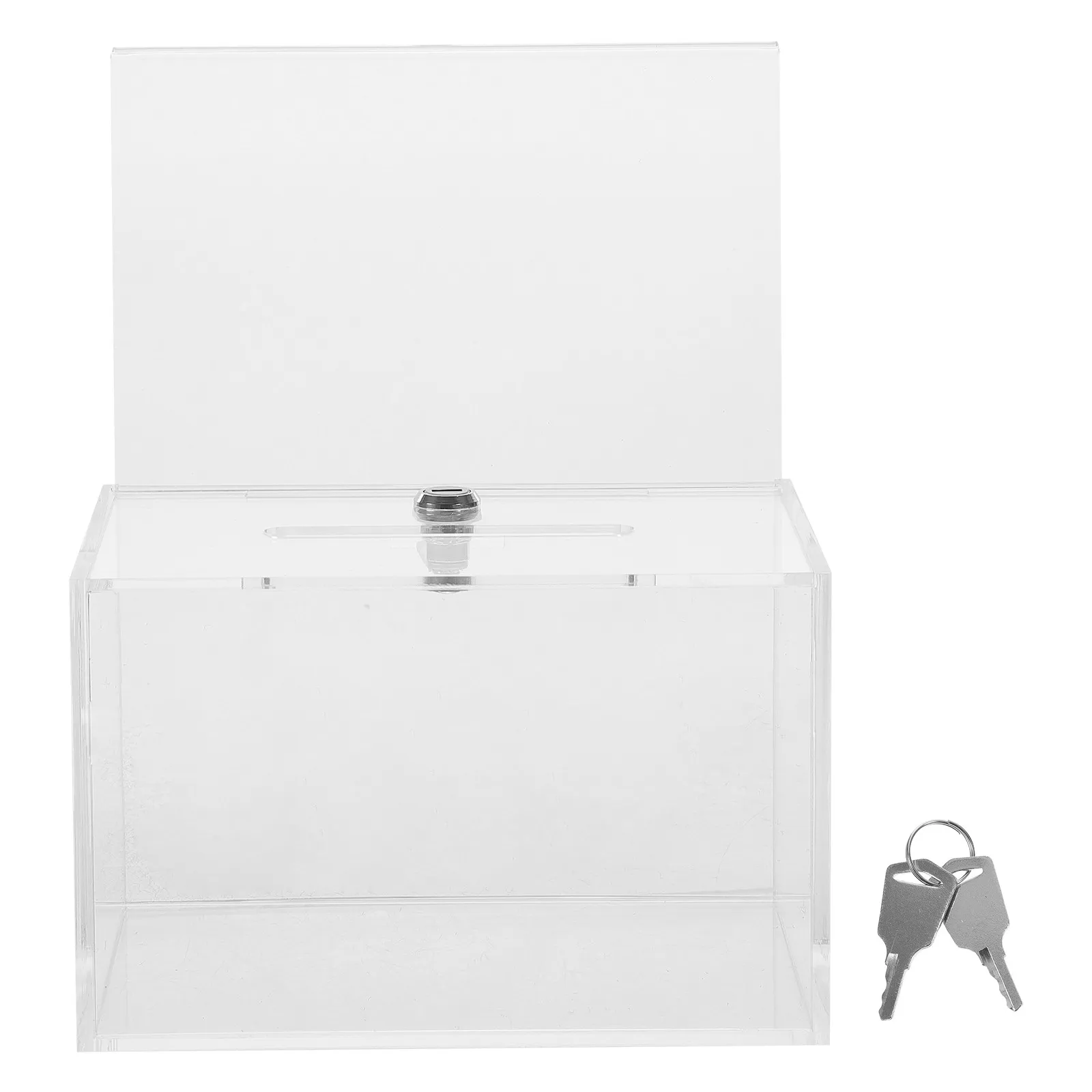 

Premium Transparent Ballot Box Sturdy Lock Secure Donation Suggestion Box Large Capacity Acrylic Fundraising Voting Comment