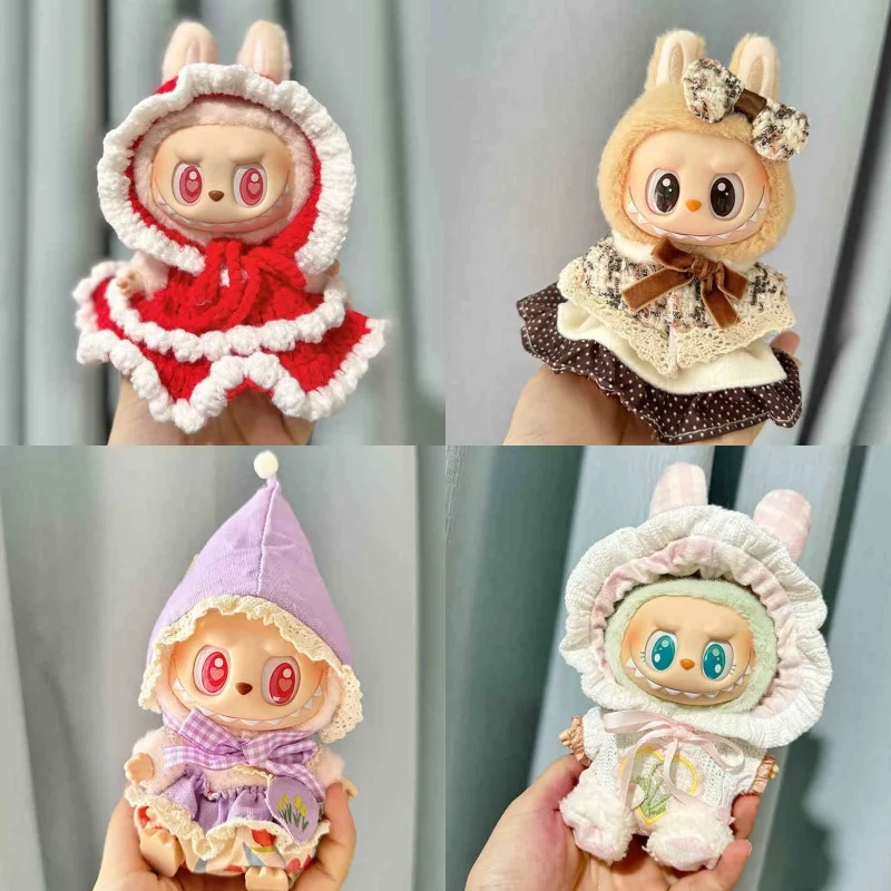 Hot Sale New Labubu Clothes Heartbeat Macaron Vinyl Face Model Only Cloth Pendant Doll Changing Clothes Cute Jumpsuit For Labubu