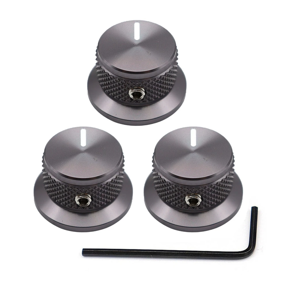 3 Stück/4 Stück Gitarrenknöpfe, Aluminium-Potentiometerknöpfe, Top-Hut-Knöpfe, Steuerknopf für Gitarre/Bass/AMPS/Vorverstärker mit Anzeige