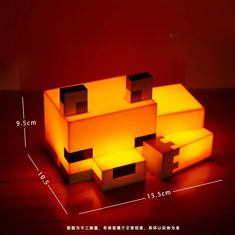 

Hot New Game Minecrafts Cute Fox Night Light Soft Orange Glow Decor and Desk Lamp for Gaming Room and Tween Bedroom Gifts