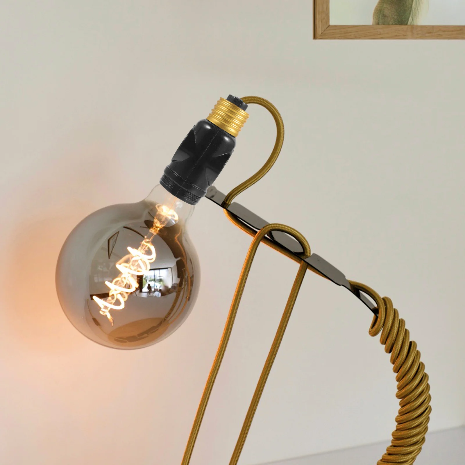 

2Pcs Lamp Bases Adapter E26 Bakelite Pull Chain Two Outlet Socket Replacement Light Holder for Garage Workshop Utility Rooms