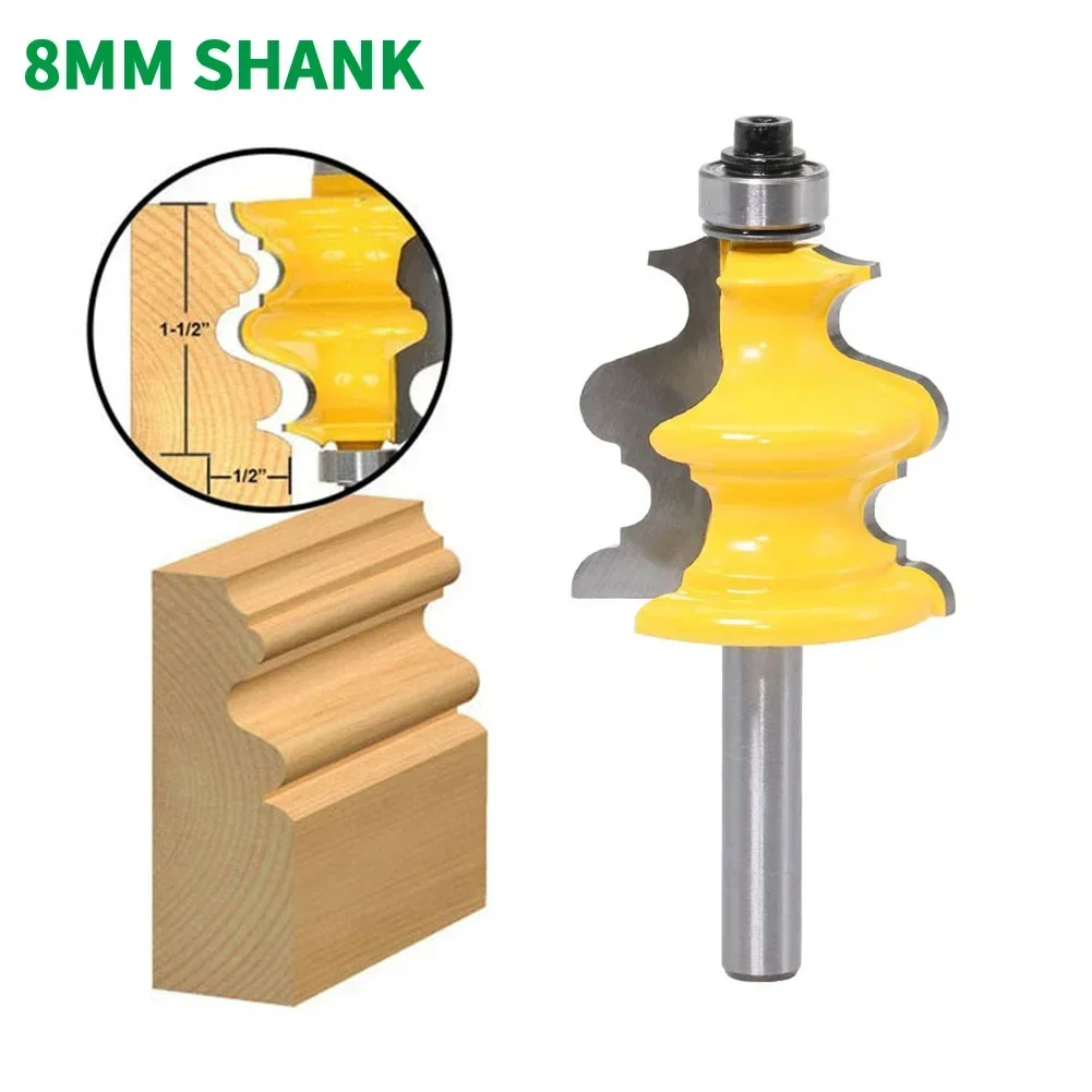 1PC 8MM Shank Milling Cutter Wood Carving Architectural Molding Router Bit Line Knife Woodworking Cutter Tenon Woodruff Keyseat