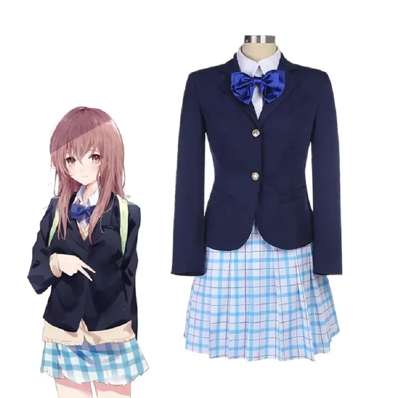 A Silent voice Shouko Nishimiya Shoko Cosplay Costume Japanese Anime The Shape Of School Uniform Suit Outfit Clothes wig
