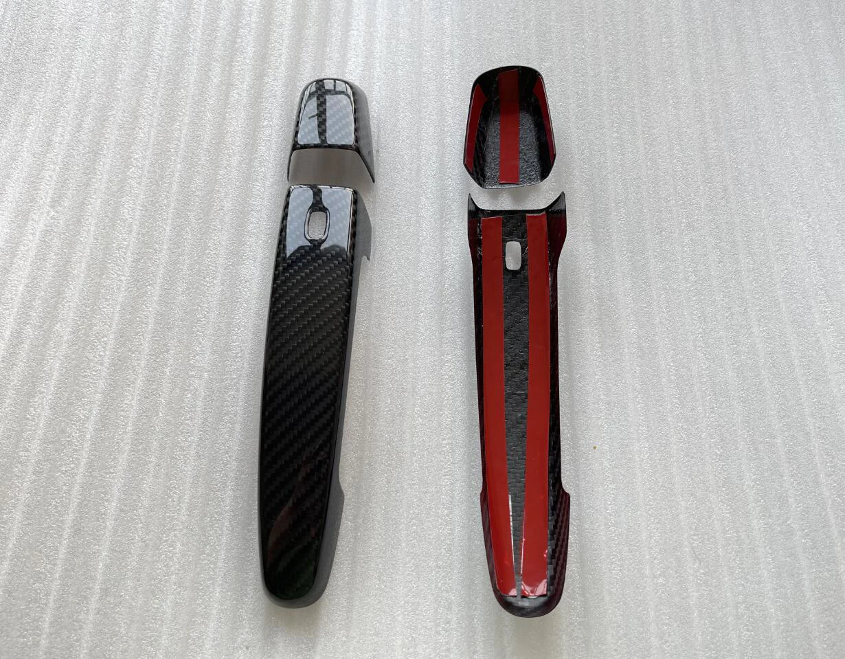 2016-2017 For Chevrolet Camaro  Add On Style Gloss Black Dry Carbon Fiber Door Handle Cover 4 Pcs/Set With Smart Keyhole