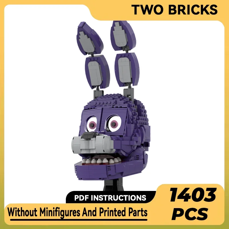 

Technical Moc Bricks Famous Games Model Bonnie the Bunny Head Modular Building Blocks Gift Toys For Children DIY Sets Assembling