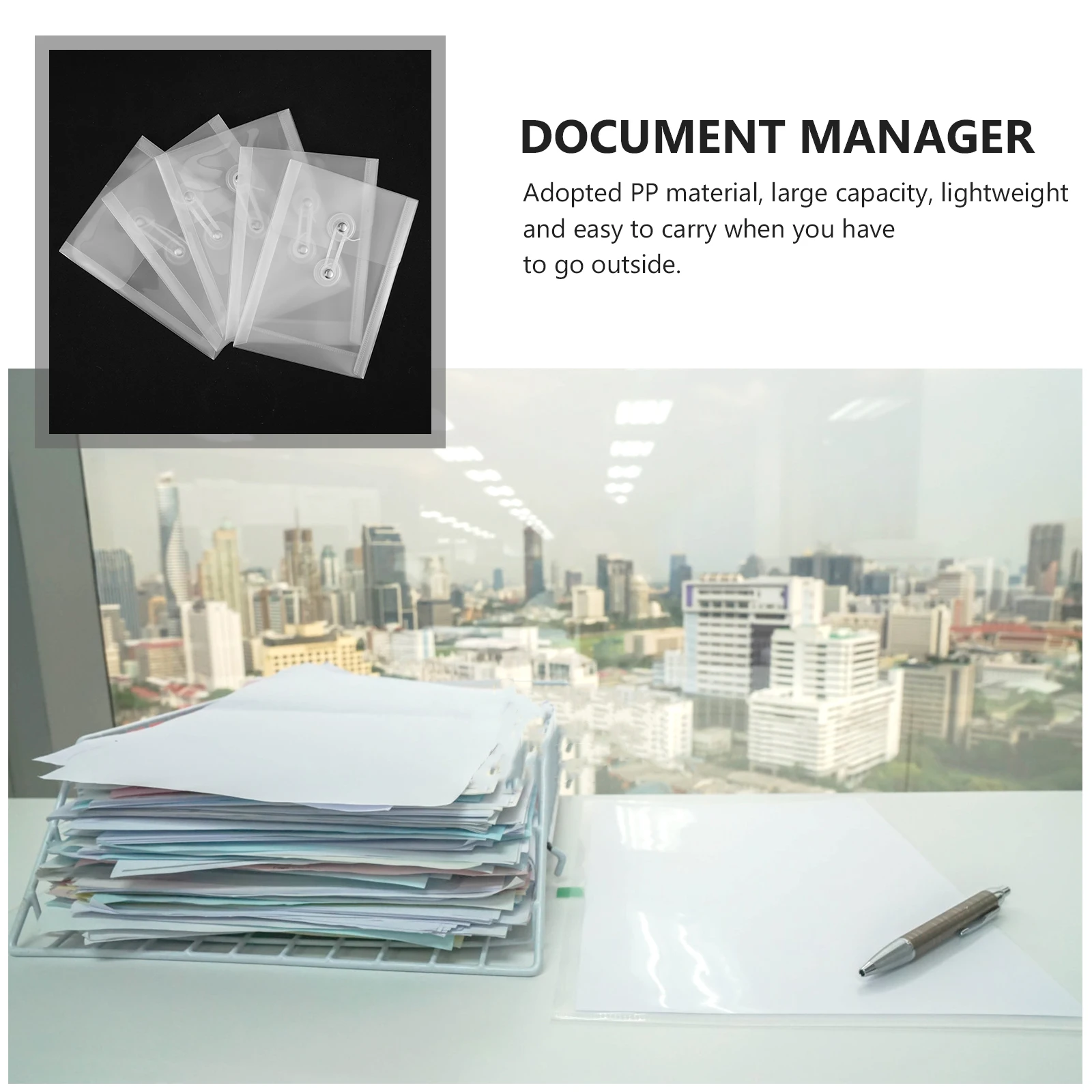 

Clear File Organizer Storage Bag Transparent Document Pouch Envelope Lightweight Portable Office Supplies Folder Insert File