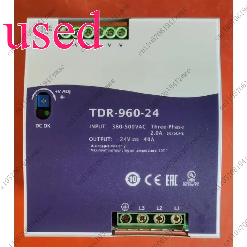 One switching power supply: tdr-960-24, 24v≈40a, three-phase ac340-550v input, dc24v 40a output, power 960w