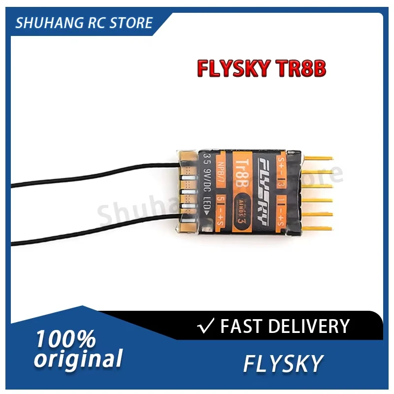 FLYSKY Fusi TR8B 8CH 2.4GHz AFHDS 3 Dual Antennas PWM PPM I-bus 2 S.bus Receiver for Fixed-Wing Aircraft RC Car Models