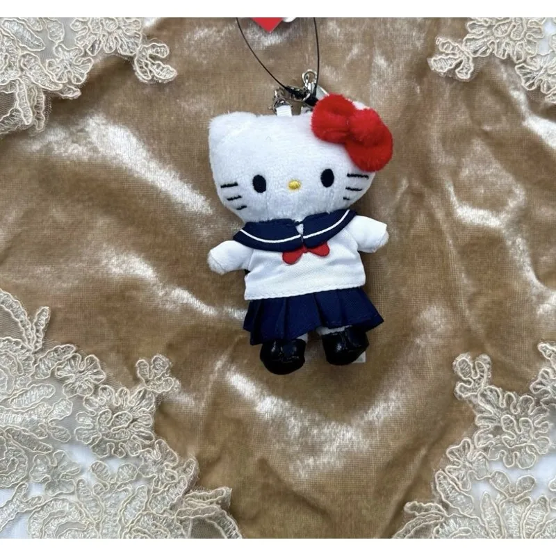 anime   Bonjour Kitty   Poupée en peluche   Porte-clés   fille   Mignon   Pendentif sac d'école   décorer   Uniforme JK   remplissage en coton pp   Poupées jouets   Cadeau
