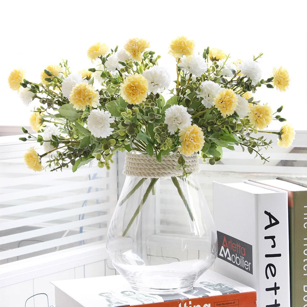 

Flower Artificial Fake Lilac Bouquet Flowers Floral Cloves Orange Bouquets Silk