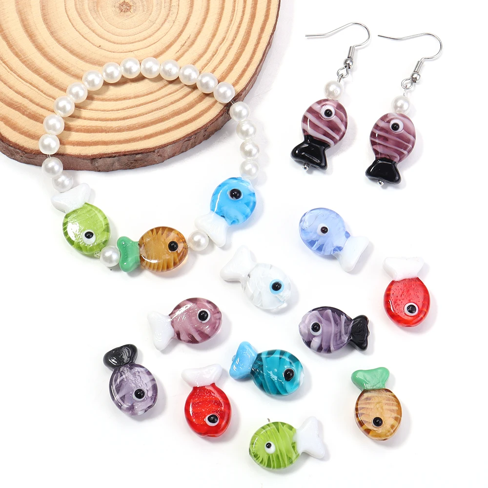 2pcs Cute Colorful Stripe Lampwork Glass Beads