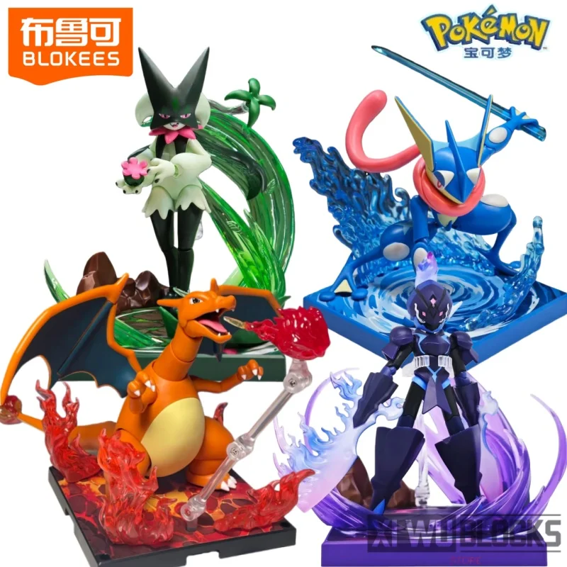 

BLOKEES Pokémon Building Block Assembly Greninja Charizard Sprigatito Mobile Model Toy Ornaments Collection Gifts