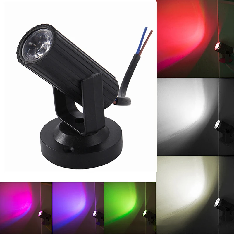 Minifoco LED ligero para escenario, lámpara de ángulo ajustable para pista de baile de fiesta, RGB, 1W, Dj, discoteca, Bar, Ktv, efecto de