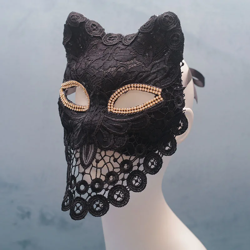 Frauen Maske Mädchen Maskerade Halloween Cosplay Übertriebene Spitze Maske Karneval Party Bar Kopf Tragen Verschleierte Zubehör