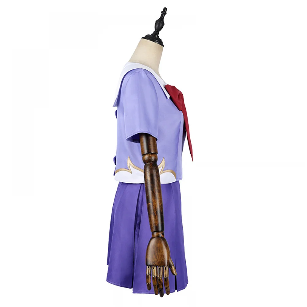 Anime Het Toekomstige Dagboek Gasai Yuno Mirai Nikki Cosplay Kostuum Meisjes Juniform Paars Matroos Pakken Mini Top Rok Hoofddeksel Strik