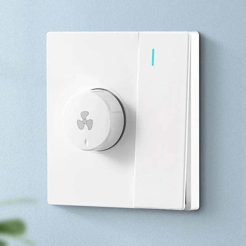 86 Type Fan Electric Fan Stepless Speed Regulation With Switch Panel Ceiling Fan Speed Regulator 1Gang With 300W Speed Switch