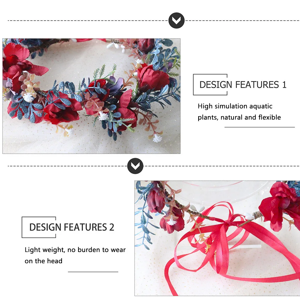 

Elegant Flower Headband Bridal Floral Hairband Wedding Hair Accessory for Bride Baby Girl Floral Crown Simulation Flower Head