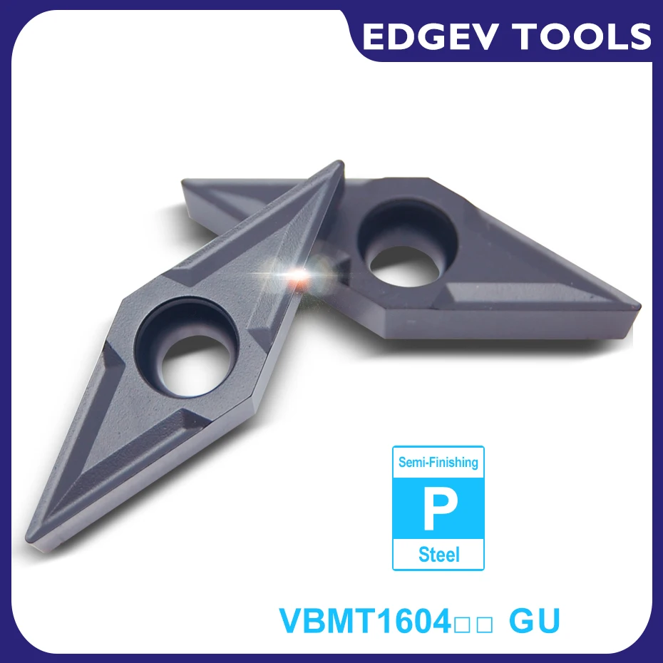 EDGEV 10pcs CNC Lathe Cutter Carbide Inserts VBMT160404 VBMT160408 VBMT331 VBMT Tungsten Turning Tools Steel P Type