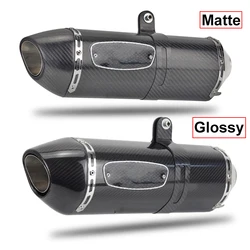 51mm Universal Motorcycle Exhaust Muffler Carbon Fiber R77 Escape Moto for Yamaha R3 R6 MT07 for Kawasaki Z900 Z400 RC390 ER6N