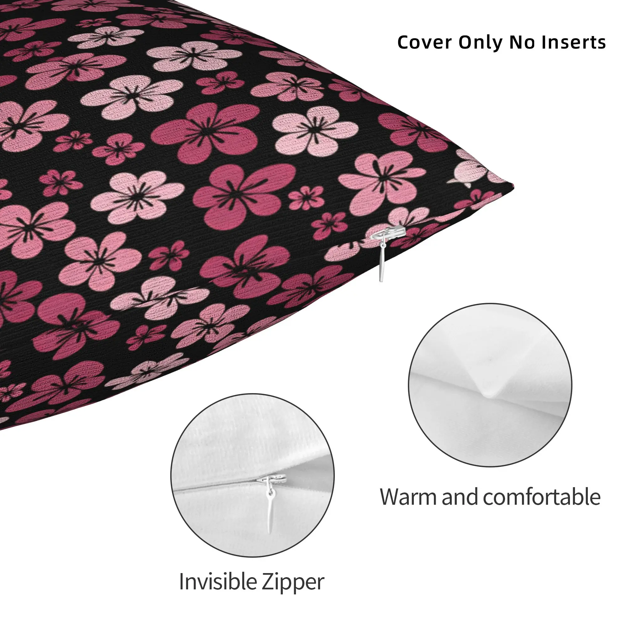Japanese Sakura Cherry Blossoms Pillow Case  Custom Pillow Cover For Sofa Couch Bed Living Room Fashion Cushion Cover view 3